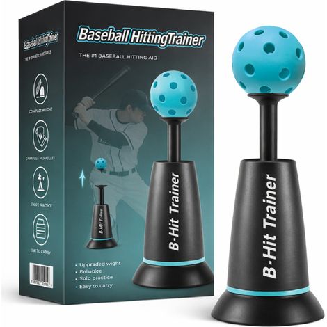 Cette machine d'entraînement au bâton, fabriquée en nylon résistant, permet de s'entraîner au bâton au baseball sans lanceur. Elle comprend 3 balles d'entraînement. Idéale pour un entraînement quotidi (1/4)