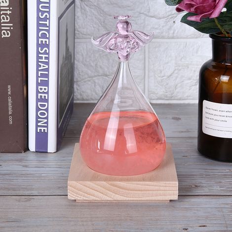 Innovative Engel-Dekoration: Wettervorhersage-Glasflasche als Wohnaccessoire, Valentinstagsgeschenk, Rosa (1/5)