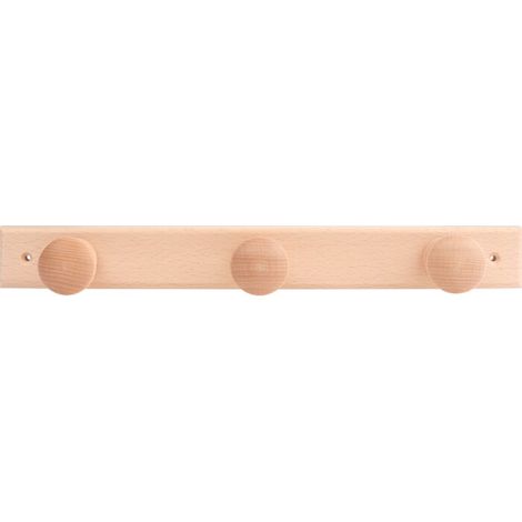 PORTEMANTEAU BOIS ÉCO MOTTEZ - 3 TÊTES - BOIS NATUREL HÊTRE - LONGUEUR 35 CM