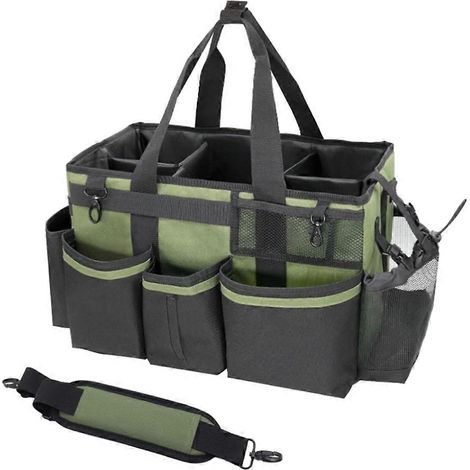 Organiseur d'outils de nettoyage avec poignées et bandoulière pour le ménage, sac de rangement pour outils de nettoyage d'évier et de voiture (1/5)