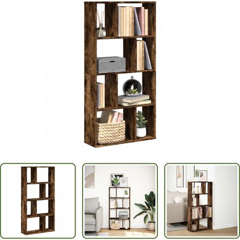 vidaXL Étagère bois -  Bibliothèque chêne fumé 60x20x120,5 cm bois d'ingénierie (1/5)