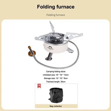 Réchaud à cassette portable à allumage électronique pour le camping et les pique-niques, idéal pour faire bouillir du thé, du café et de l'eau. Réchaud de barbecue pliable et portable. (1/2)
