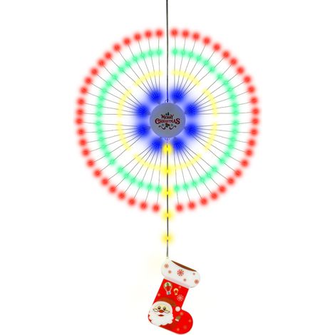 Guirlande lumineuse de Noël en forme de feu d'artifice, suspension décorative étanche IP65, lumières colorées, 8 modes d'éclairage (1/2)