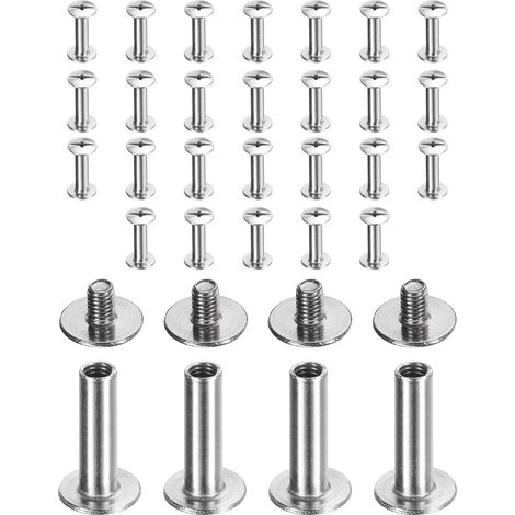 30 Set pour DIY Ceinture En Cuir Sac Artisanat Reliure Argent (1/5)