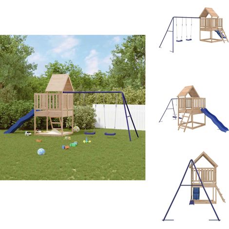 Spielturm Massivholz Kiefer - Holzspielplatz - Kiefernholzturm - Spielturm - Kinderschwingset - Freiluftsspielgerät (1/5)