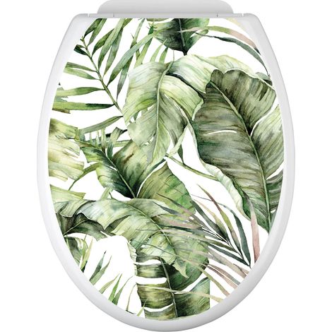 Stickers Abattant WC - Feuilles - 35x43 cm - Adhésif BRILLANT (1/2)