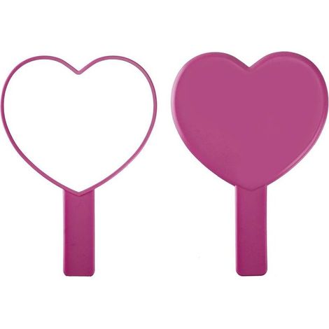 Miroir De Poche En Forme De Coeur - Miroir Cosmétique À Poignée - Pour Maquillage Et Voyages - 1 Pièce (1/5)