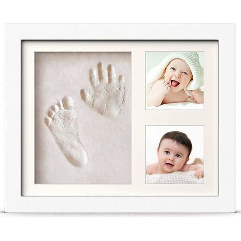 Cadre photo en bois pour empreintes de mains et de pieds de bébé, décoration murale ou de table (1/5)
