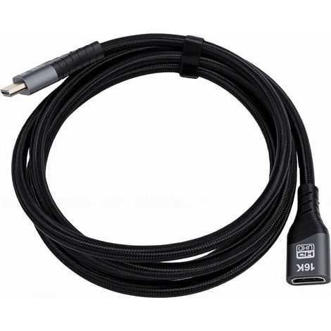 Câble Adaptateur Haute Vitesse 16K Mâle à Femelle, Interface Multimédia Haute Définition, Rallonge de Bande Passante 2.2 pour Ordinateur Portable et TV (1/5)