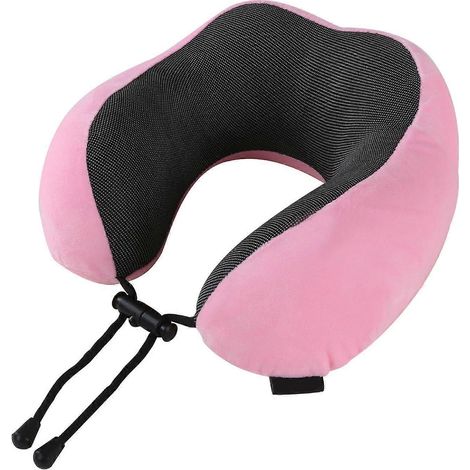 Oreiller cervical en forme de U avec tissu cationique, soutien cervical en mousse à mémoire de forme, oreiller de voyage pour la voiture et la maison, rose, oreiller cervical individuel YMMR (1/5)