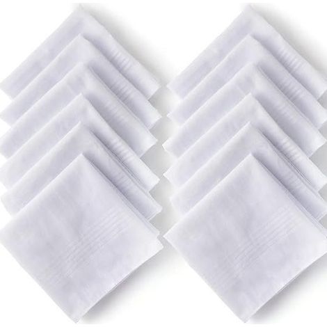 Lot de 12 serviettes de toilette blanches en coton pour femmes (1/4)