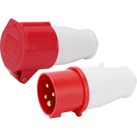 Ensemble de connexion de prise industrielle 380415V 16A, connexion d'alimentation industrielle triphasée à 4 pôles (3P+T) (1/5)