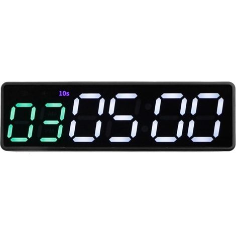 Grande horloge LED numérique surdimensionnée Mini minuterie d'entraînement de gymnastique Portable, minuterie d'intervalle, rechargeable, horloge numérique LED, compte à rebours/haut, affichage Ultra- (1/5)