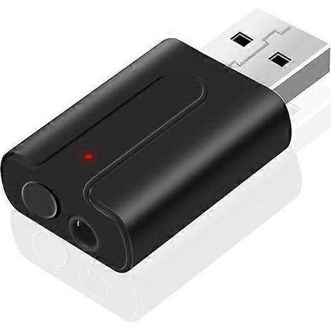 Émetteur/récepteur TV Bluetooth 5.0 2 en 1, entrée audio AUX 3,5 mm, adaptateur sans fil USB, compatible avec les ordinateurs de bord. (1/5)