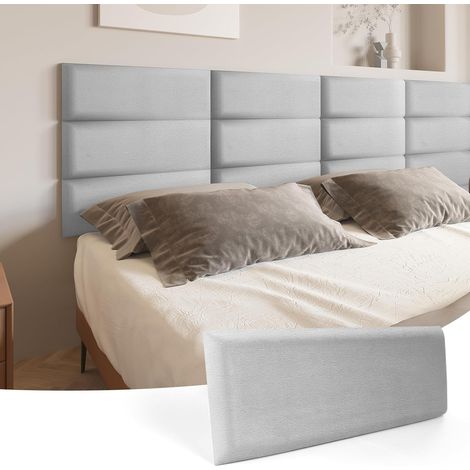 Lot de 6 Panneaux muraux Autocollants pour tête de lit King Size,pour Chambre à Coucher et Salon, Insonorisés, 60 x 25 cm,Pierre de Velours (1/5)