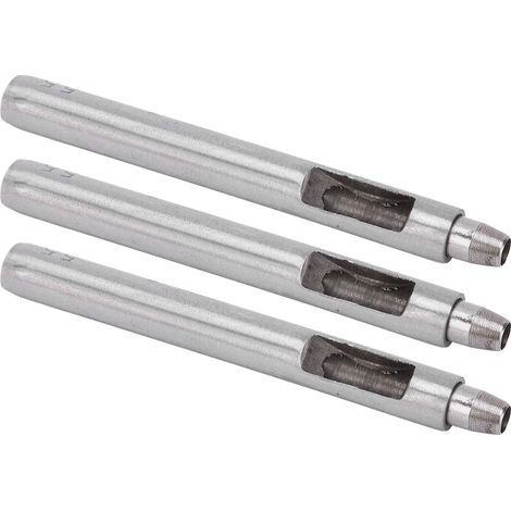 Kit de poinçonnage cuir 3 pièces en acier allié, poinçon circulaire 5.5mm pour maroquinerie DIY (1/5)