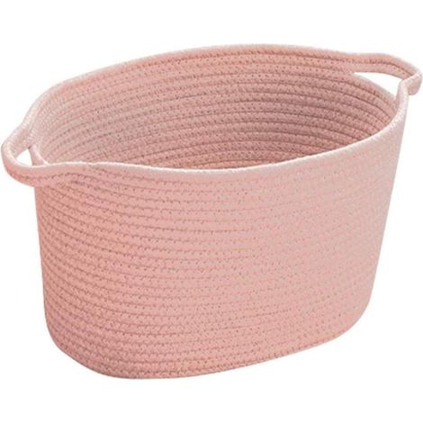 Wäschekorb aus natürlichem Juteseil, faltbar, Spielzeug, verschiedene Kollektionen, Stoff, Rosa, 46 x 30 cm (1/5)