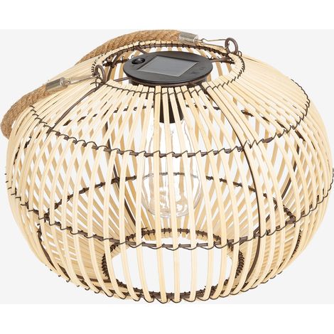 Lámpara exterior solar LED de ratán, 31,5cm (1/5)