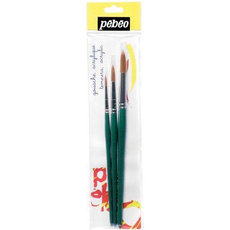 Pinceaux - Pébéo - Eveil Artistique - Lot de 3 - N° 4/8/12 - Synthétique