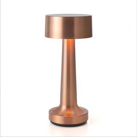 Lampe de table vintage rechargeable intensité variable sans fil écran tactile veilleuse hauteur 22 cm couleur or rose (1/5)