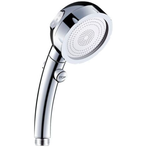 FENOPLASTICAPomme de douche Pomme de douche à main Haute pression 3 modes Douche de salle de bain ABS Acier inoxydable avec bouton d'arrêt Universel Haute pression Economiseur d'eau (1/4)