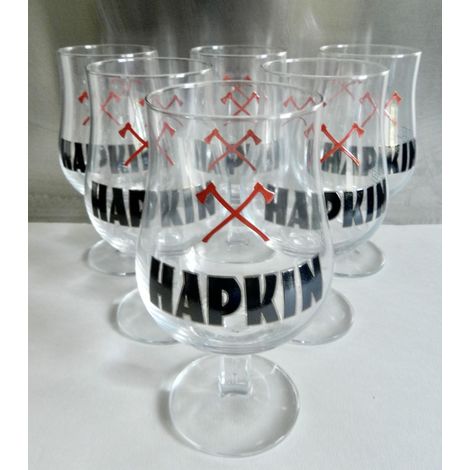 Lot de 6 verres à bière Hapkin - 25 cl - Neufs