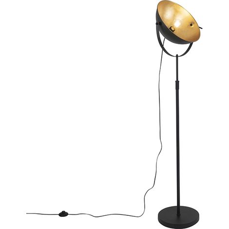 Stehlampe schwarz mit Gold 35 cm verstellbar - Magnax