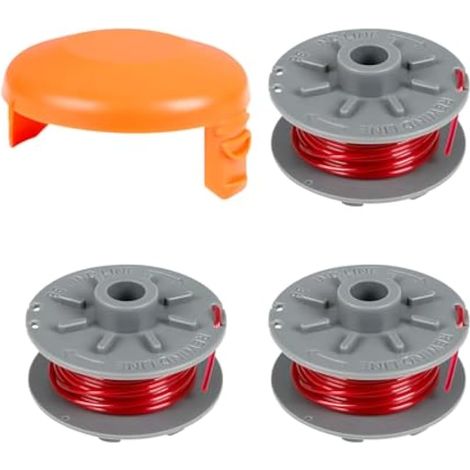 Applicable Gardena 5364-20 Bobine de rechange 1,6 mm pour coupe-bordures Turbo SmallCut 2401 - Bobine de coupe de 6,1 m de long avec couvercle de bobine 5328-20 (3 bobines + 1 couvercle) (1/5)