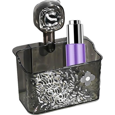 Étagère Douche À Ventouse Panier d'Angle Ondulé Support Rangement À Ventouse Douche, Évier, Cuisine, Camping-Car, Appartement, , Carrelage, Verre (1/5)