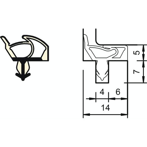 Innentürdichtung SP 7544, Kurzbund á 6,25 Meter, Kunststoff beige