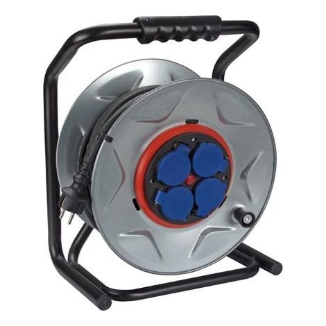ENROULEUR PROFESSIONNEL AVEC SYSTÈME ANTI-ROTATION - CÂBLE EN NÉOPRÈNE - 40 M - 3G2.5 - 4 PRISES VELLEMAN ECR40NP25A-G (1/7)