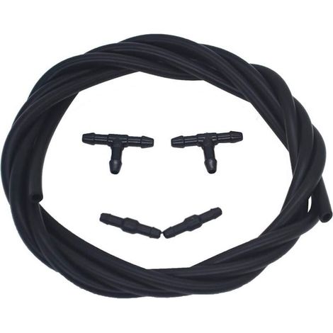 Raccord Tuyau Lave Glace Kit Durite Tuyau Essuie Glace Universel, 2M Tuyau de Pulverisation, Flexible 4 Buse d'arrosage avec Tuyau (1/4)