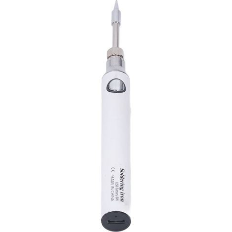 Fer à souder portable sans fil rechargeable USB, outil de réparation de fer à souder, outil de marquage à chaud, outil de décalcomanie/pyrographie plastique, blanc. (1/5)