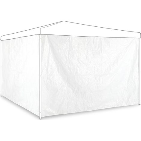 Paroi latérale tonnelle, Lot de 2, Panneau pour pavillon 3x2 m, imperméable, sans fenêtres, Plastique, Blanc (1/5)