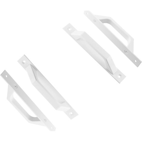 Lot de 4 poignées de tiroir en métal, idéales pour armoires, penderies, tiroirs ou portes de meubles, garage, blanc (1/5)