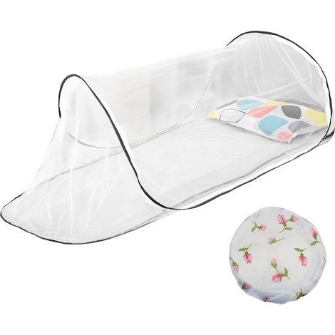 Single bed mosquito net, foldable and portable, with storage bag, family mosquito net for camping and travel (1/5)