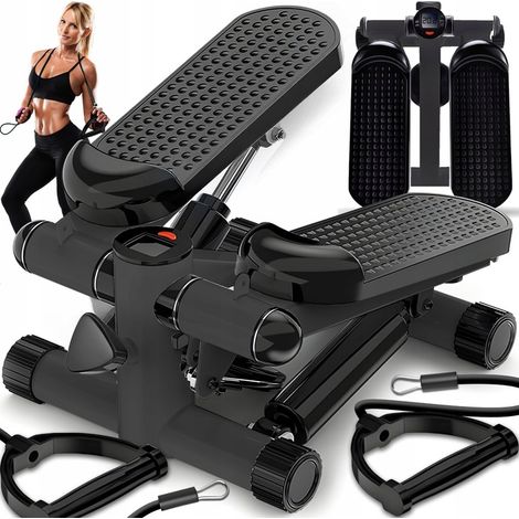 Stepper semplice con cavi per esercizi, contatore LCD, regolazione fitness (1/5)
