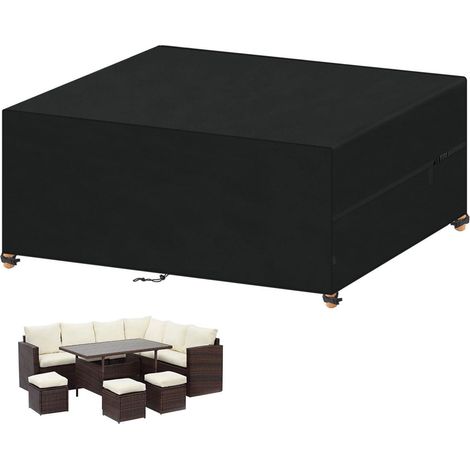 Gartenmöbel Abdeckung 230x165x80cm Wasserdicht 420D Oxford Schutzhülle für Lounge, Tisch & Stühle (1/5)
