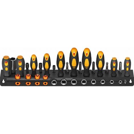 Organisateur d'outils mural, support pour marteau en acier au carbone, support de rangement pour tournevis et pinces (1/5)