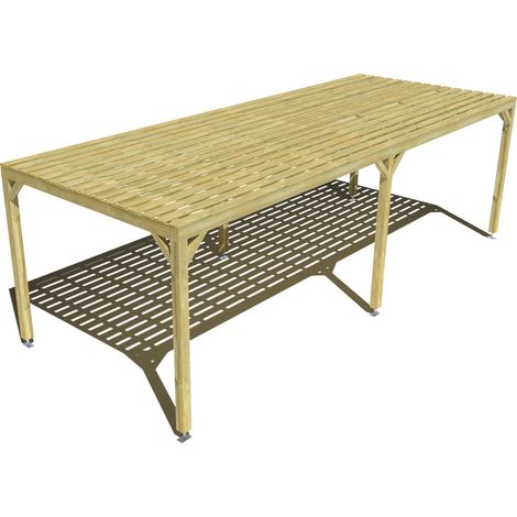 Pergola bois • 8m x 3m • indépendante • sens profondeur • platelage bois • livraison comprise (1/3)