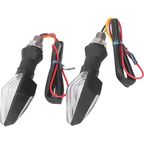Clignotants Moto 12V LED Bleu Jaune Double Face 2 Pièces Indicateurs Noirs Universel (1/5)