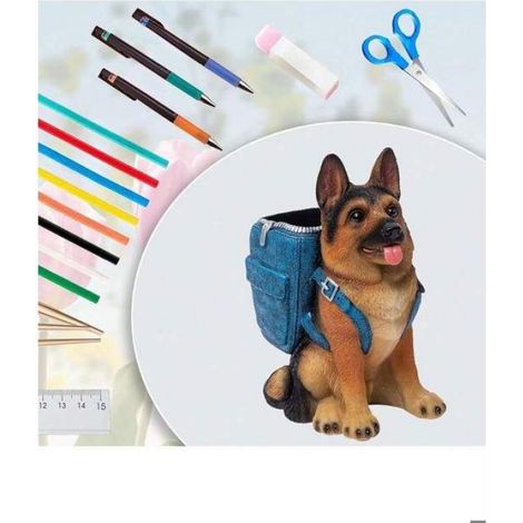 Pot crayons chien berger allemand,porte-stylo créatif,bureau/école/déco,cadeau amoureux chiens. (1/5)