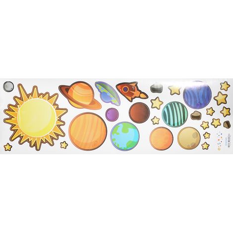 Autocollants muraux planètes système solaire amovibles déco maison DIY (1/5)