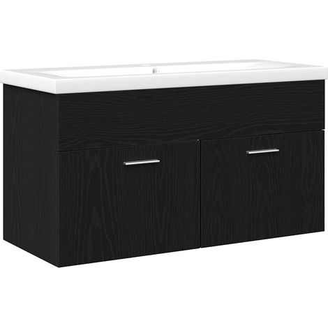 Maison Exclusive - Badezimmerschrank Schwarz Eichen-Optik 90 x 38