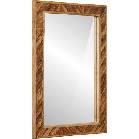Mirror Wall-mounted with Mirror Brown 70 x 50 x 3 cm Glass vidaXL