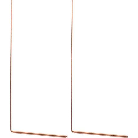 Kupferne Wünschelrute (2er-Set), Messinstrument zur Wasserorakel und zum Auffinden verlorener Gegenstände. – 30,50 x 12,00 x 0,50 cm (1/4)
