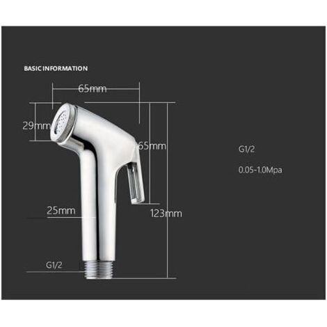Kit hygiène WC. Robinet 3 voies + Douchette ABS + Flexible 1,5m + Support (1/3)