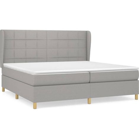 Maison Exclusive - Cama box spring con colchón tela gris claro 20