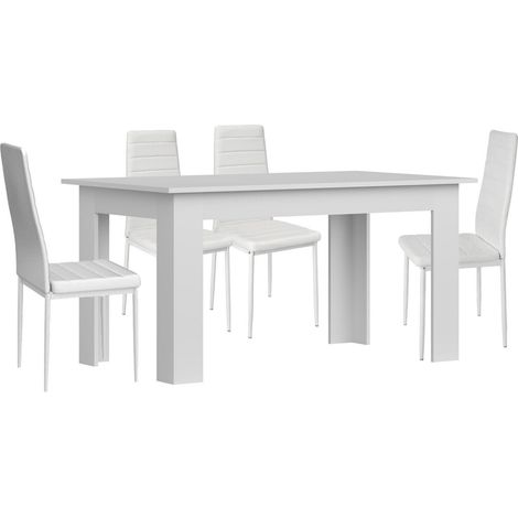 Pack Mesa de Comedor o Cocina + 4 Sillas en Polipiel/metal
