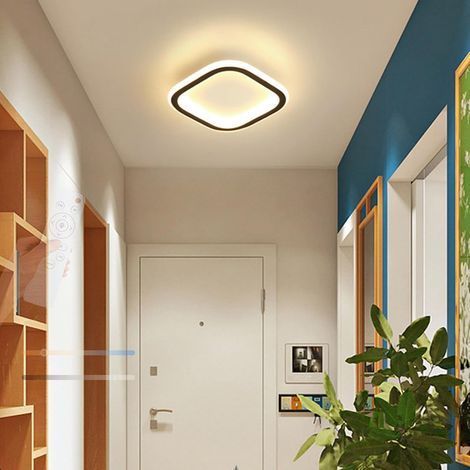 Plafonnier LED Intérieur Dimmable 2700K 6500K Lampe de Plafond avec Télécommandé Luminaire Plafonnier Moderne Ultra Minces pour Couloir Coucher Cuisine (Noir Carré,20cm) (1/5)